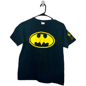 BATMAN Black T-Shirt with Yellow Batman Decal